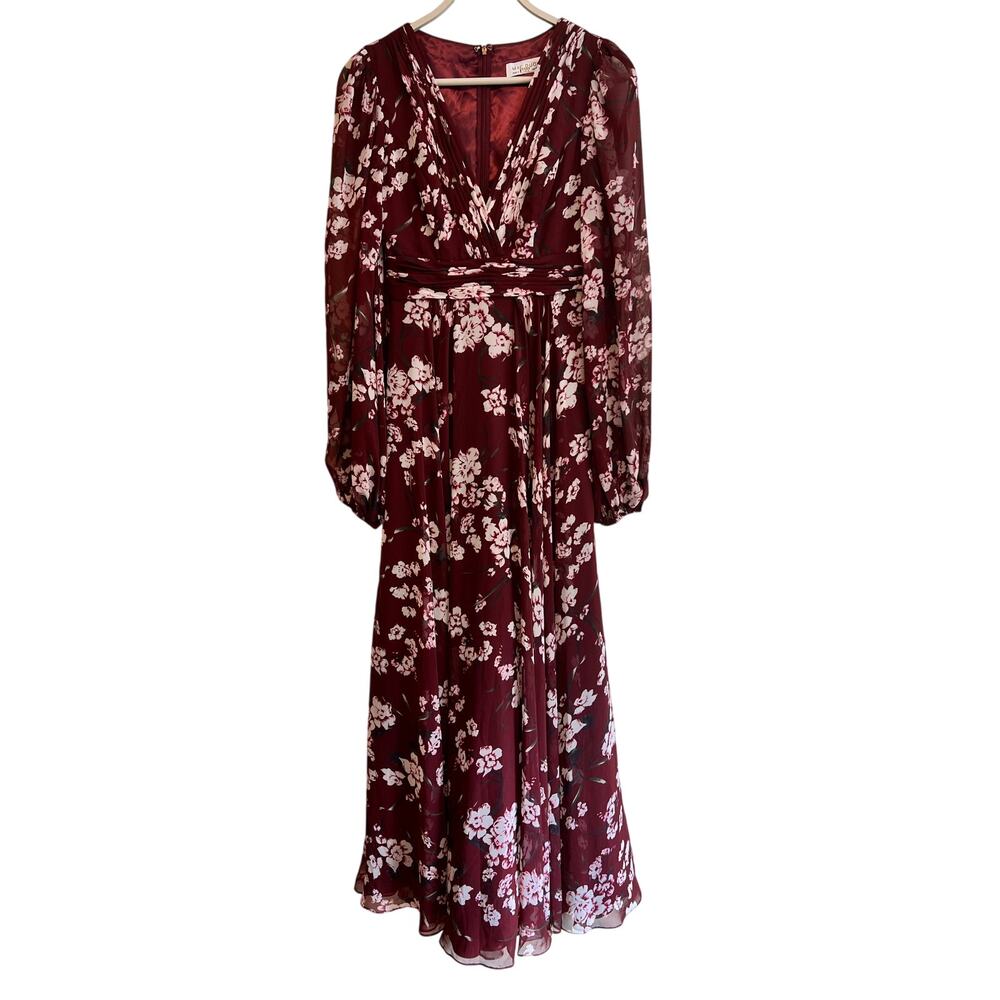 Leena for Mac Duggal Floral Chiffon Red Gown From Rent The Runway Size: XS 0 - Picture 7 of 13